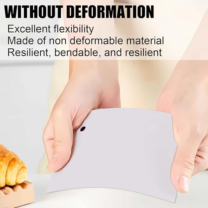 4 PCS Dough Scraper Bench Scraper, Plastic Bench Scraper for Dough Cutter for Bread Cake Dough Fondant Icing
