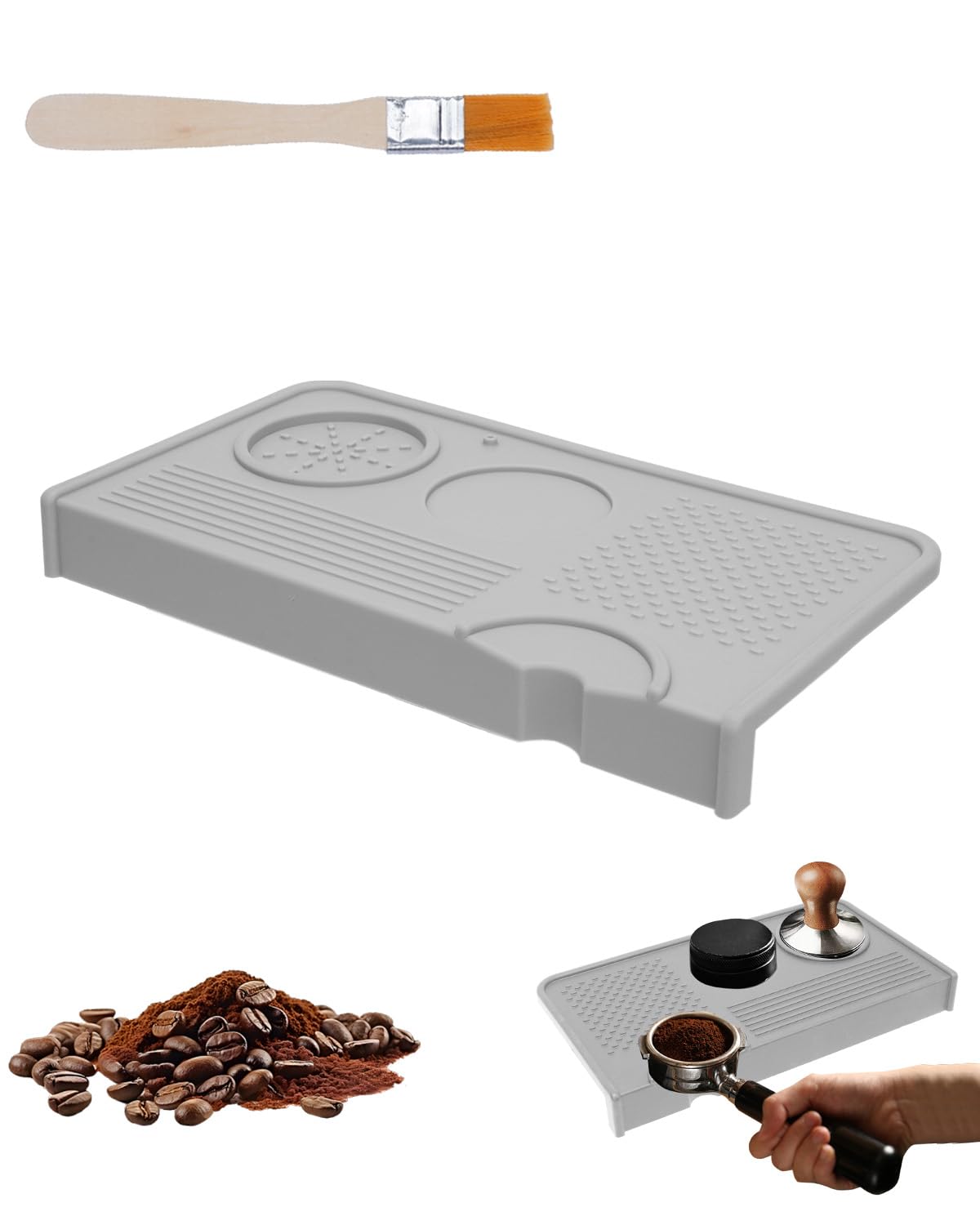 PROKITCHEN Upgraded Silicone Tamping Mat & Brush
