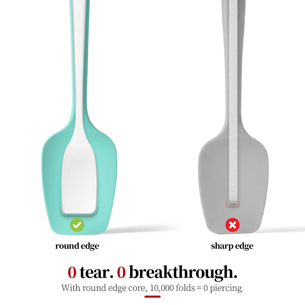 Lilybeam 600ºF Heat Resistant Silicone Spoon Spatula for Cooking, Aqua Sky