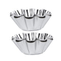 Mikinona 6Pcs Stainless Steel Chrysanthemum Tart Pans Non-Stick Flower Muffin Cups for Baking Egg Tarts Cupcakes and Diy Parties