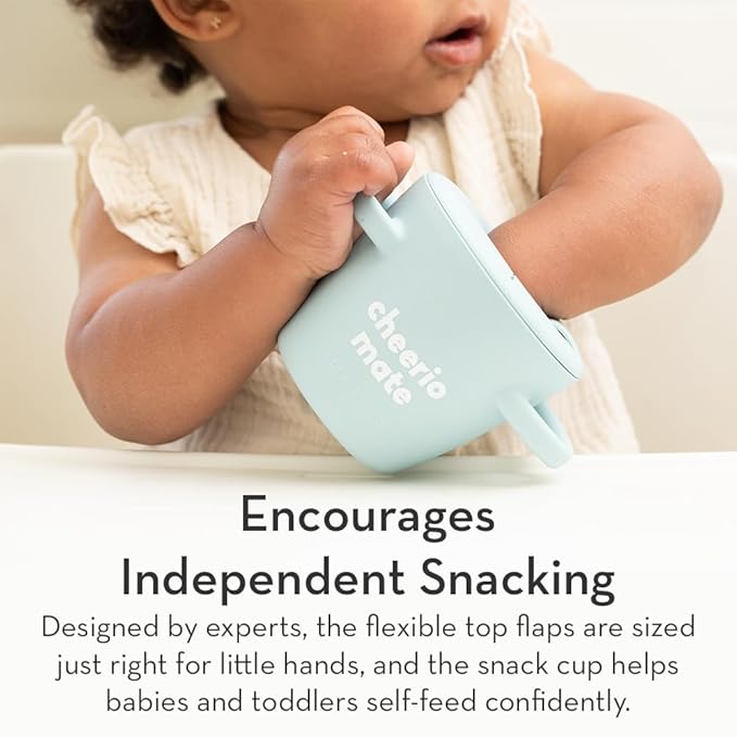 Snack Cups for Toddlers by Bella Tunno, Silicone Spill Proof Food Container with Lid, Babies & Kids 6-12 Months, Mr Happy