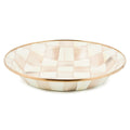 MACKENZIE-CHILDS Enamel Pie Plate, Brown-and-White Mocha Check
