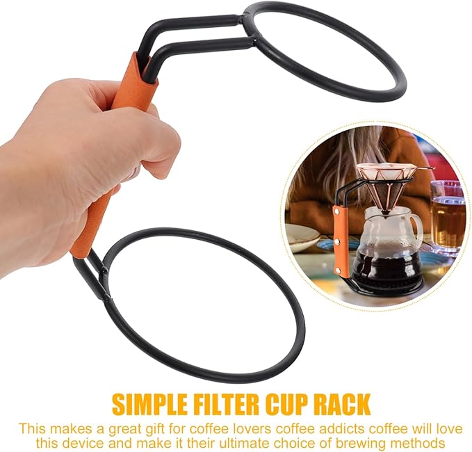 Mikikit Coffee Dripper Stand Filter Cup Holder with Handle Lightweight Coffee Filter Rack for Various Sizes 7.48 X 4.72 X 3.54 in Home Brewing