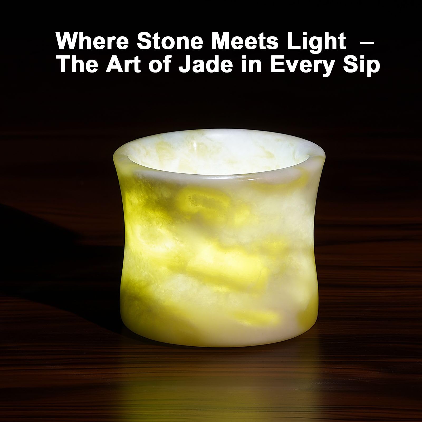 Natural Jade Shot Glasses Set of 2, Bamboo Joint Shape,1.3 oz Espresso Cups