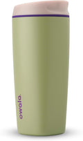 Owala SmoothSip Insulated Stainless Steel Coffee Tumbler, Reusable Iced Coffee Cup, Hot Coffee Travel Mug, BPA Free, 20 oz, Green (Hip Cactus)