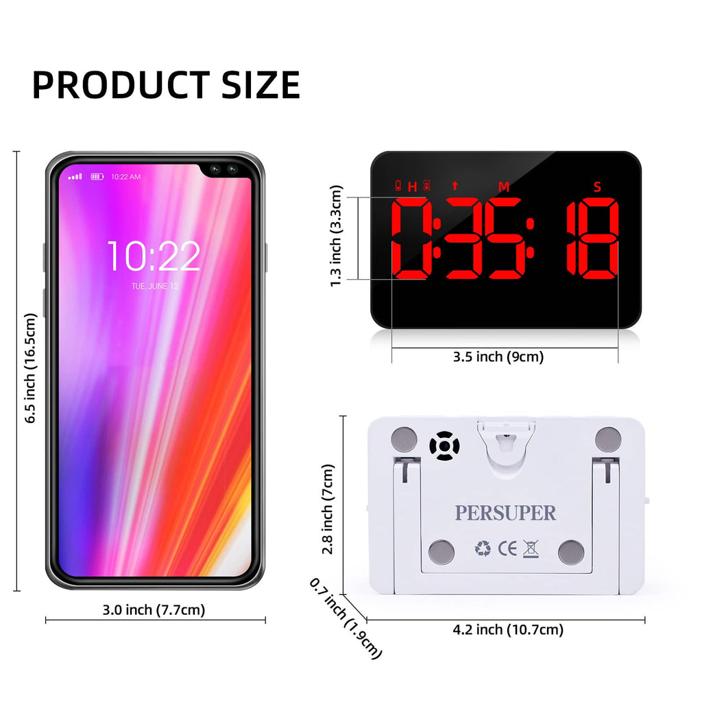 PERSUPER Kitchen Digital Timer, Count Down Up, Rechargeable, Vibration Mode