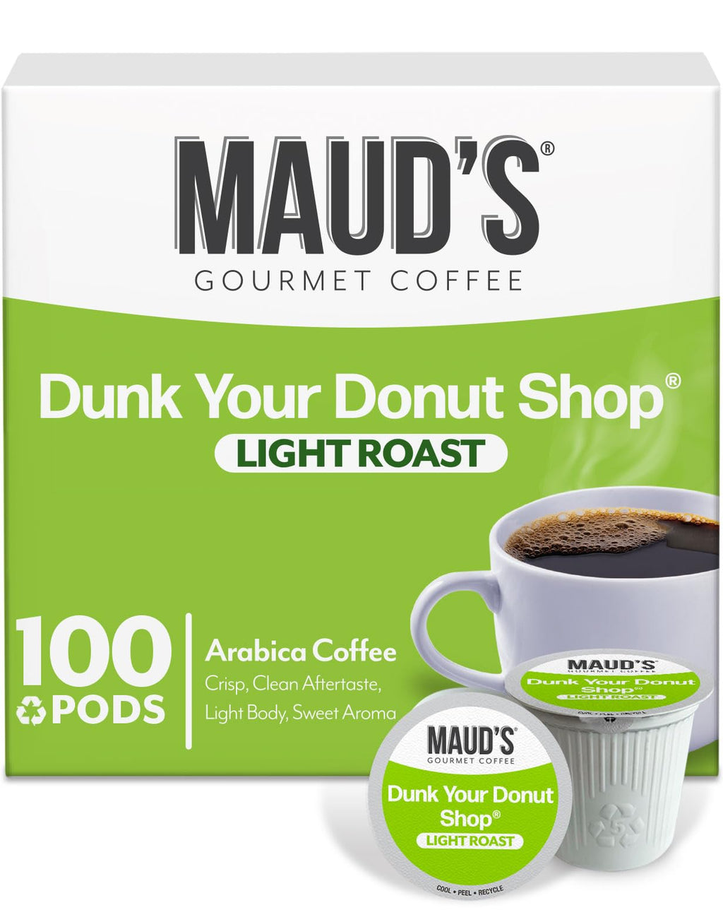 Maud's Donut Shop Light Roast Coffee Pods, 100ct
