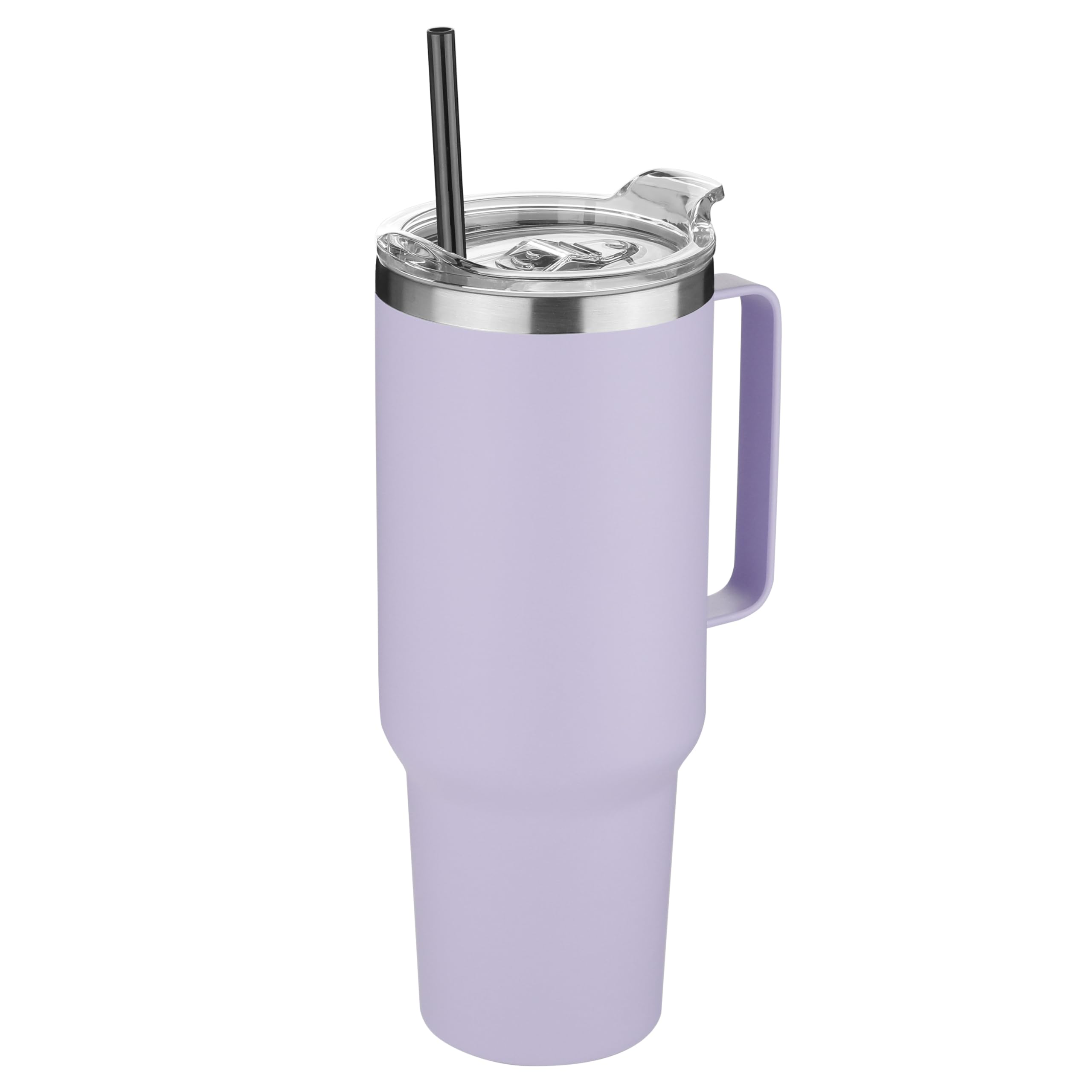 HASLE OUTFITTERS 40 oz Stainless Steel Tumbler with Handle, Vacuum Insulated Tumblers Bulk, Reusable Double Wall Travel Coffee Mug, Durable Powder Coated Water Bottle(Purple, 1)