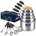HOTEC 10-Pack Measuring Cups &Spoons Set, Black