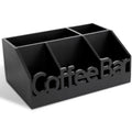 Coffee Bar Organizer Countertop, Wood Tea & Coffee Pod Station Caddy, Black