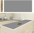 120"x24"(305cmx60cm) Large Silicone Kitchen Counter Mat, Heat Resistant Non-Slip Countertop Protector, Waterproof Multipurpose Mat for Kitchen Island, Light Gray