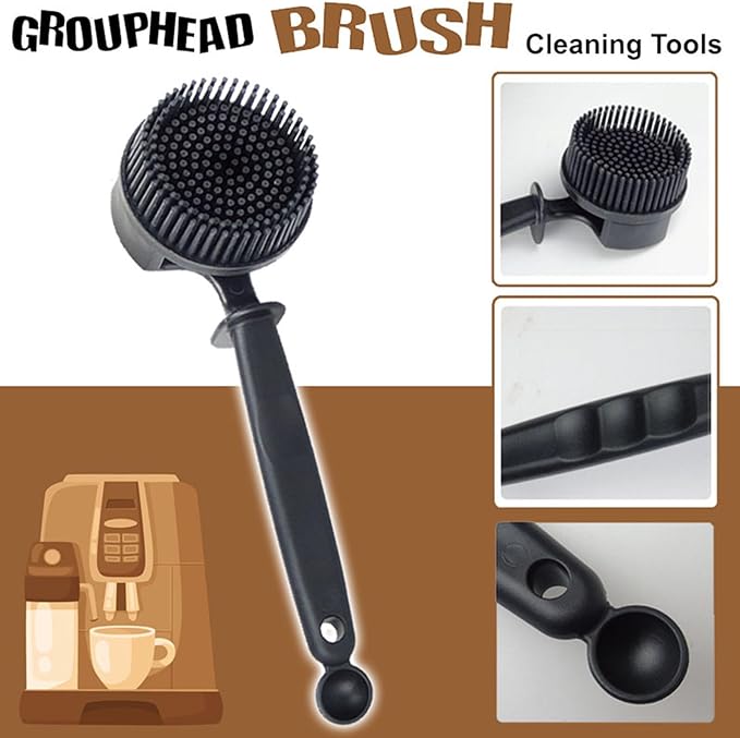Espresso Cleaning Brush - Espresso Machine Group Head Cleaning Brush - Detachable 360° Silicone Cleaning Bristle Tools for Coffee Machine 58mm Grouphead