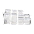 Amazon Basics Airtight Food Storage Containers, BPA Free, Dishwasher Safe, with Twist/Turn Lids, for Kitchen Pantry Organization, 10-Piece Square Set, Clear Plastic