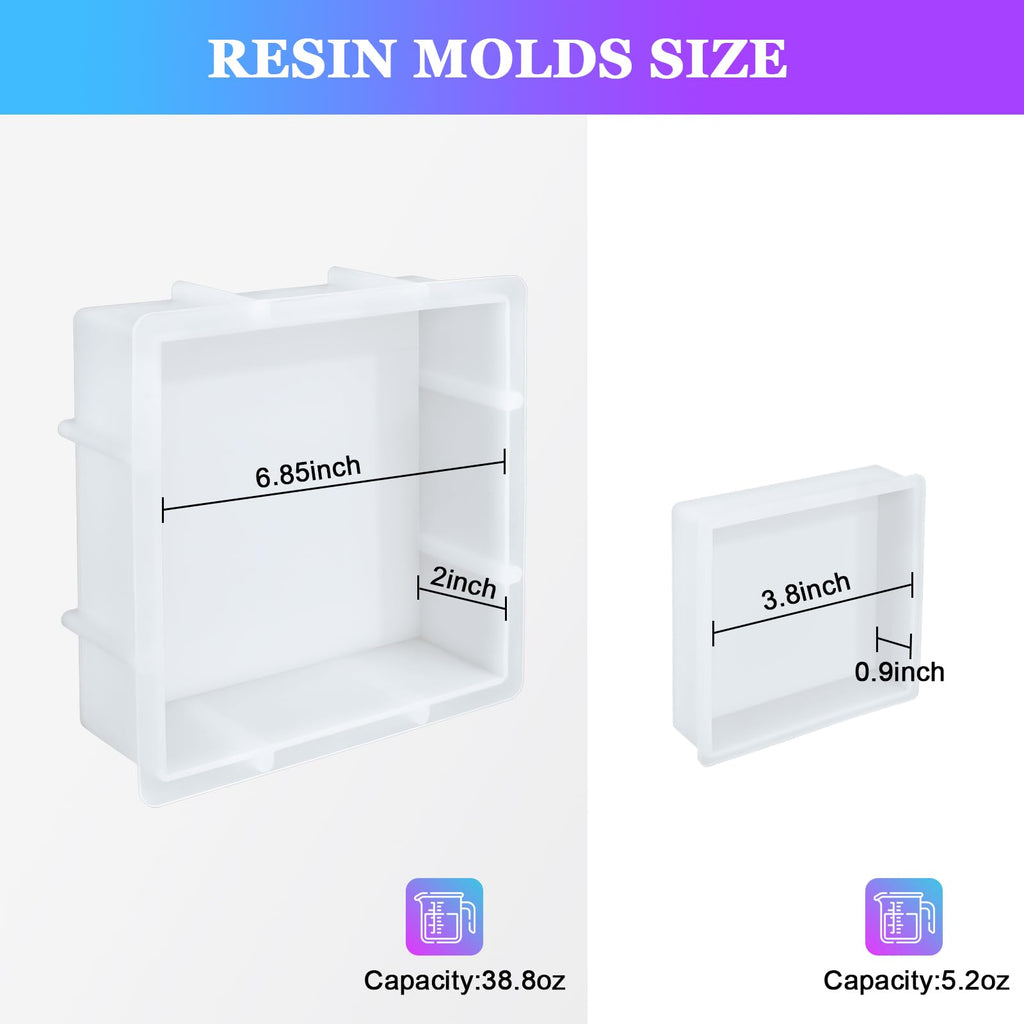 Large Square Resin Molds, Square Silicone Mold for Epoxy Resin