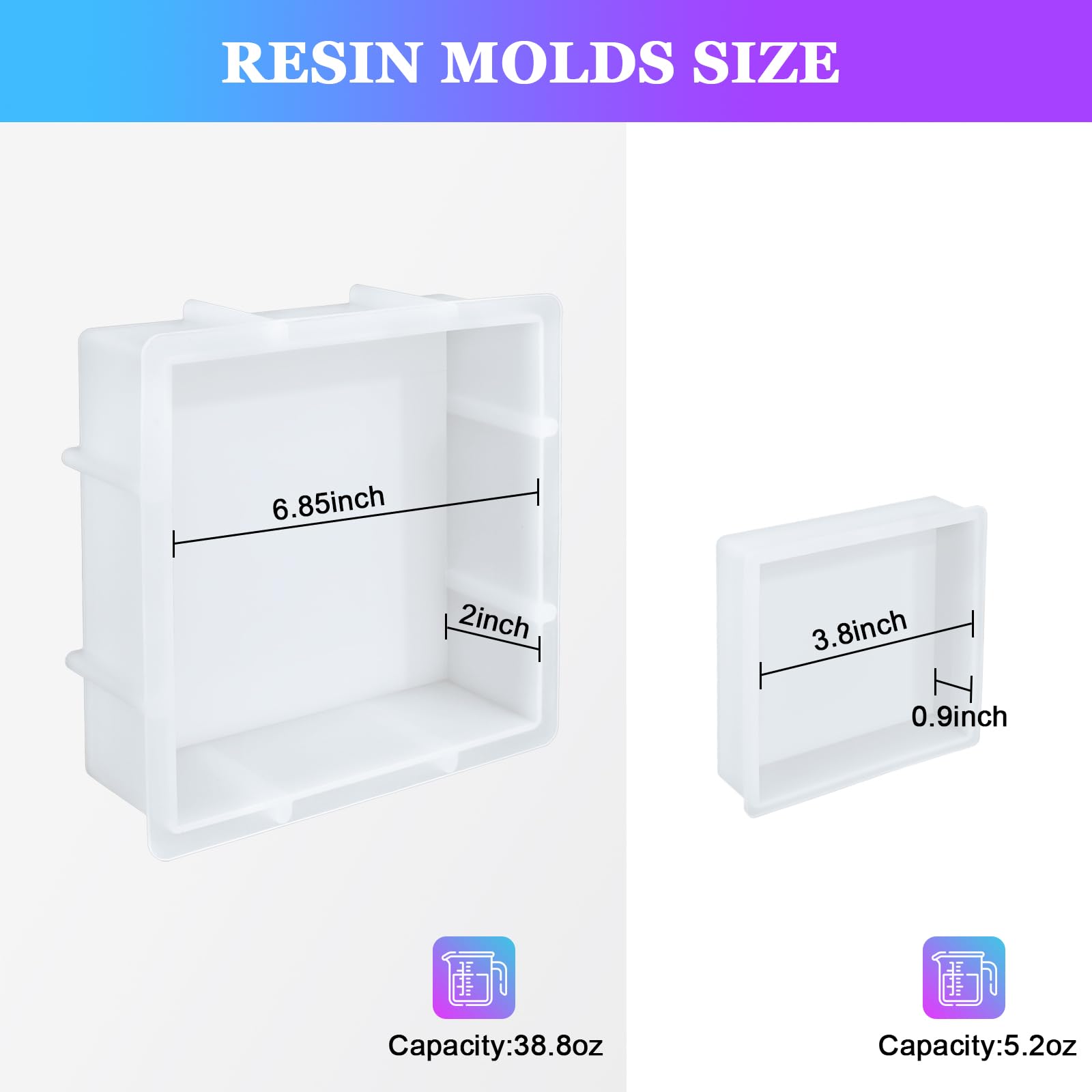 Large Square Resin Molds, Square Silicone Mold for Epoxy Resin