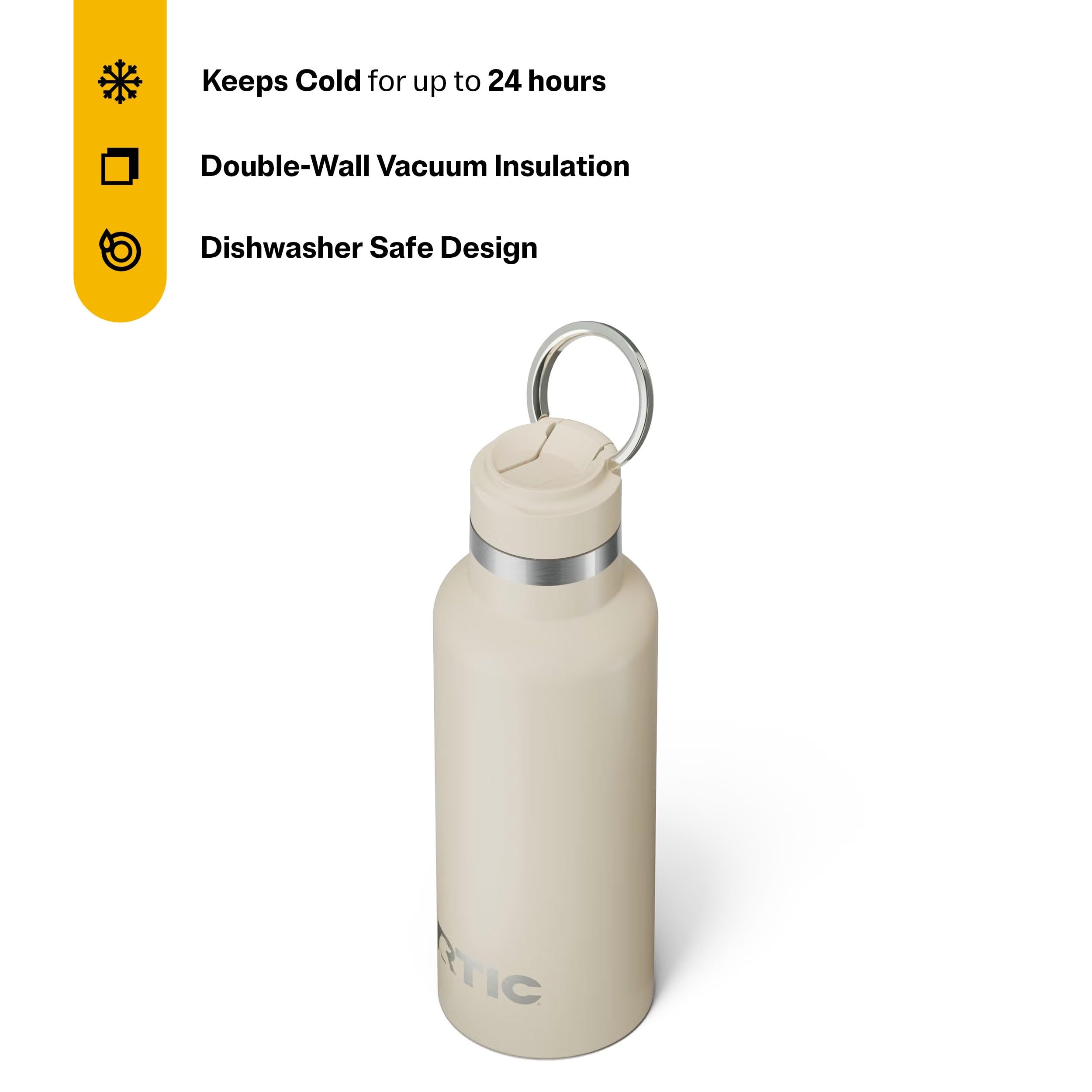RTIC 16oz Journey Water Bottle, Ceramic Lined, Beach