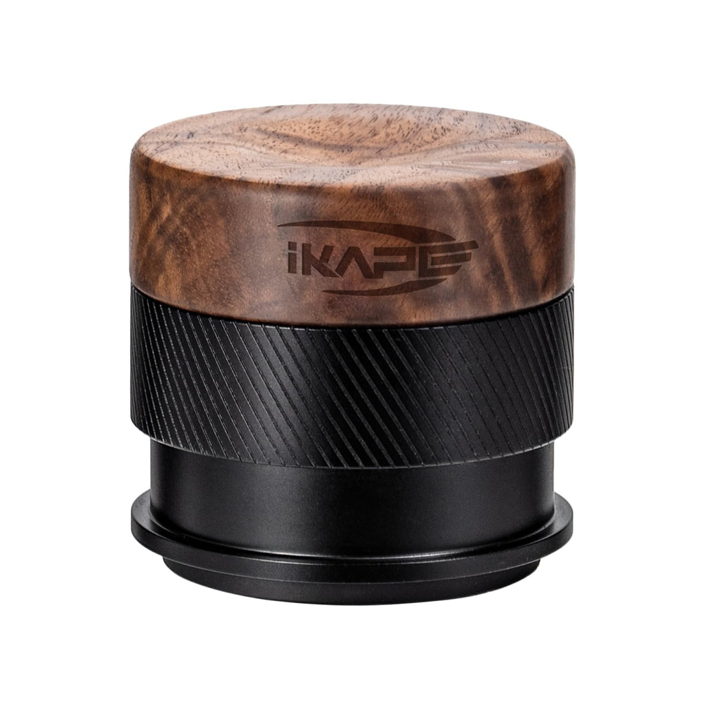 IKAPE 53MM Espresso Tamper, New Wooden Handle Design，Premium Barista Coffee Calibrated Tamper with Spring Loaded, 100% Stainless Steel Tamper Compatible with All 54MM Bottomless Portafilter