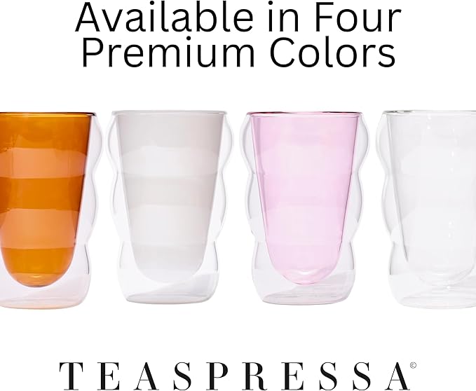 Glass Cloud cups 12 oz Double Wall Insulated Glass Cups - heat-resistant borosilicate glass -perfect for iced teas, lattes, and all your favorite sips (White)