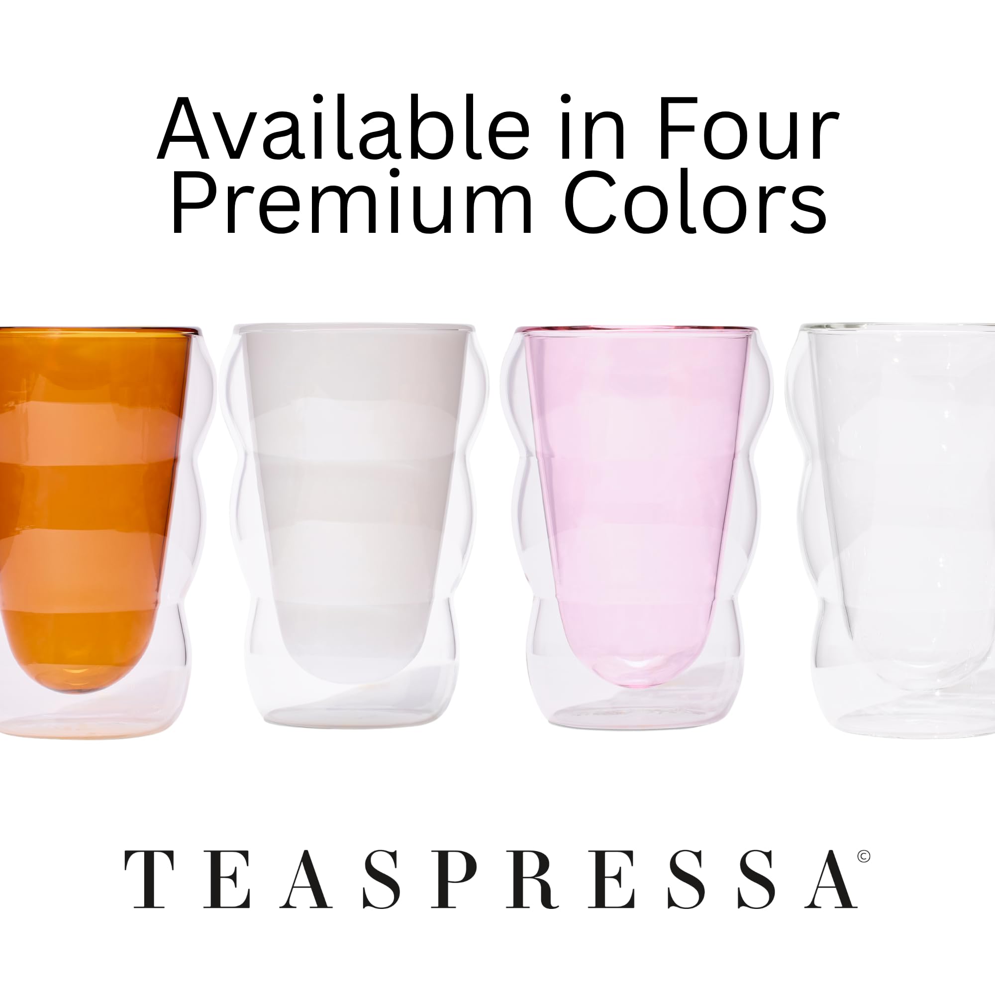 Teaspressa White Glass Cloud Cup 12 oz Double-Wall Insulated Borosilicate Glass – Heat-Resistant – Ideal for Hot or Iced Tea, Lattes, Coffee & More – Minimalist Design – Great Gift