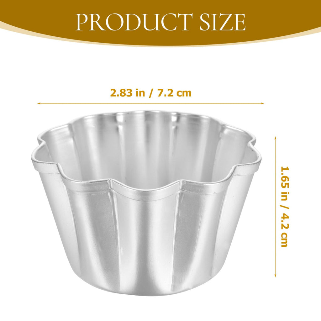 SHERCHPRY 6Pcs Egg Tart Molds Aluminium Pie Tins Mini Tart Tins Tiny Pie Tin Cupcake Cake Mold Pudding Molds for Home Baking