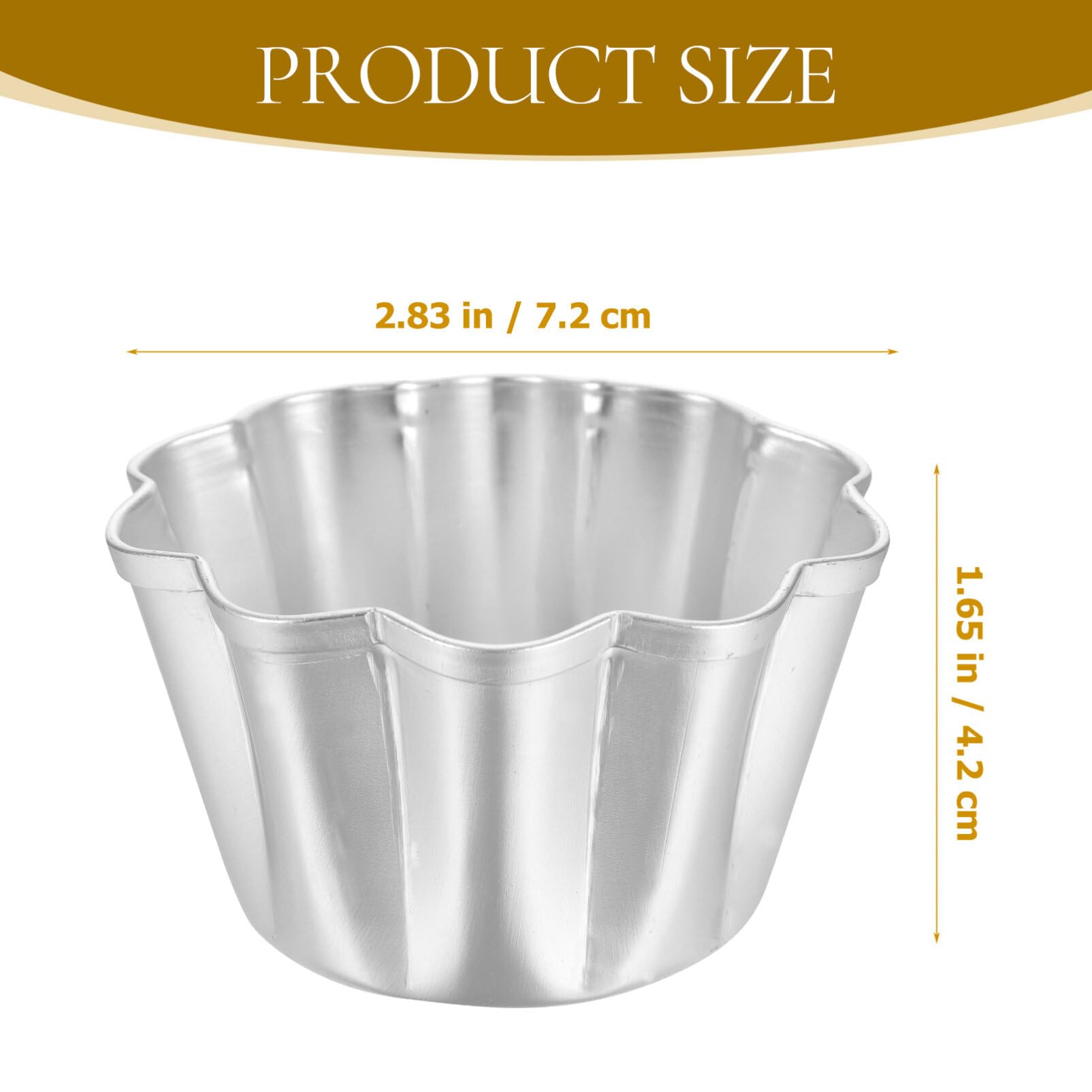 SHERCHPRY 6Pcs Egg Tart Molds Aluminium Pie Tins Mini Tart Tins Tiny Pie Tin Cupcake Cake Mold Pudding Molds for Home Baking