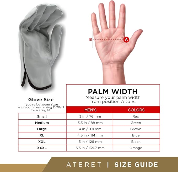 ATERET 120 Pairs 2X-Large Heavy Duty Durable Cowhide Leather Work Gloves I Driver Gloves for Truck Driving, Warehouse, Gardening, Farming