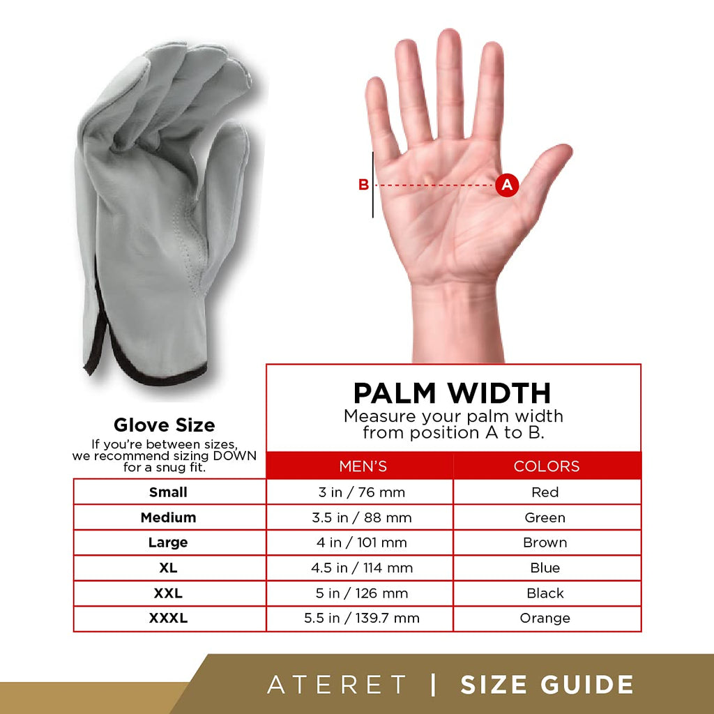 ATERET 24 Pairs Small Heavy Duty Durable Cowhide Leather Work Gloves I Driver Gloves for Truck Driving, Warehouse, Gardening, Farming