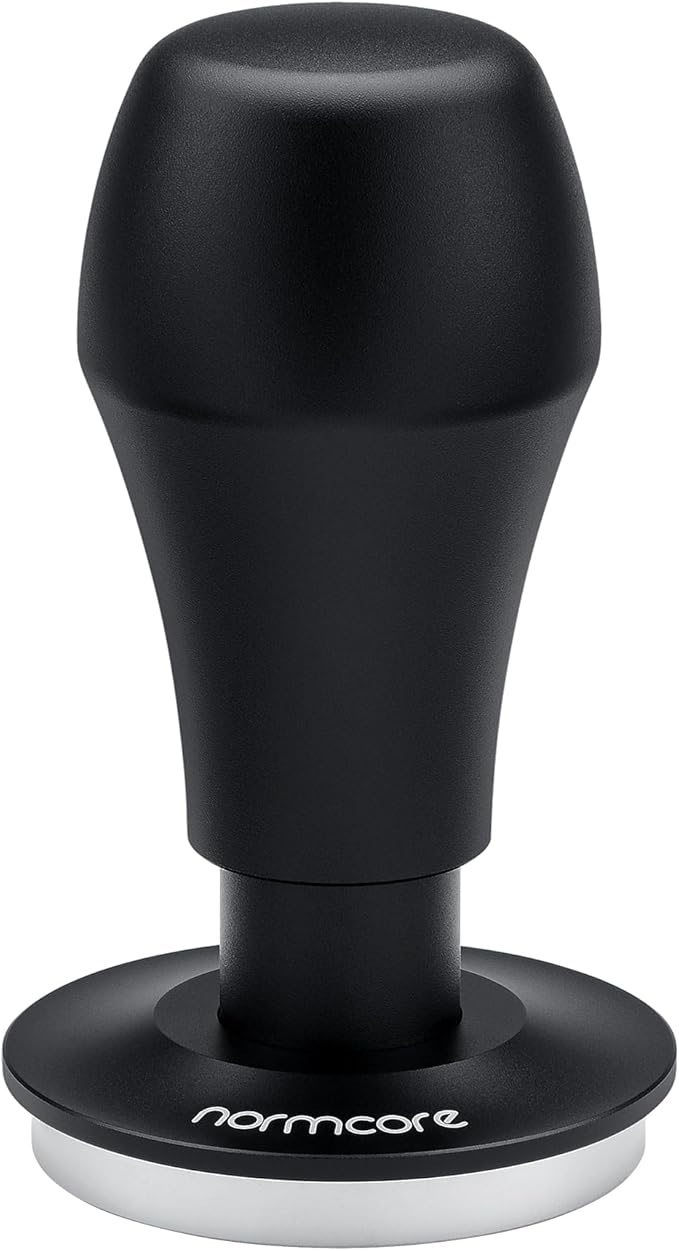 Normcore 51.5mm Coffee Tamper V4.1 with Click Sound Feedback, Spring Loaded Tamper With Stainless Steel Flat Base, Compatible with La Pavoni lever machine, Black