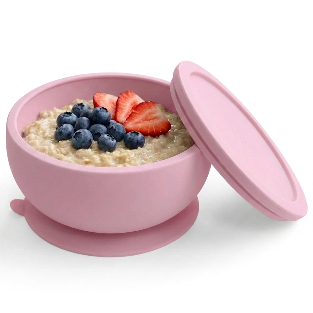 Abiie Octopod Silicone Suction Baby Bowl & Lid -Food Storage -Lavender Pink