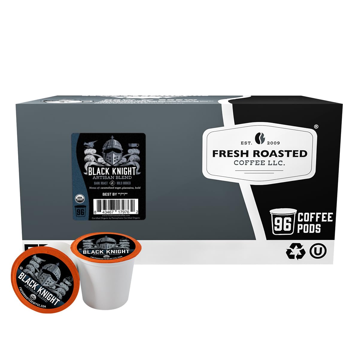 Fresh Roasted Coffee, Organic Bali Blue Moon K-Cup Pods for Keurig Brewers, Medium Roast, USDA Organic, Kosher, 24 Count (Pack of 3)