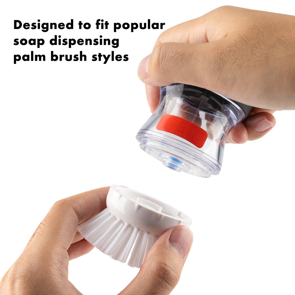 OYV Soap Dispensing Palm Brush Refills, 4-Pack Replacement Heads, White