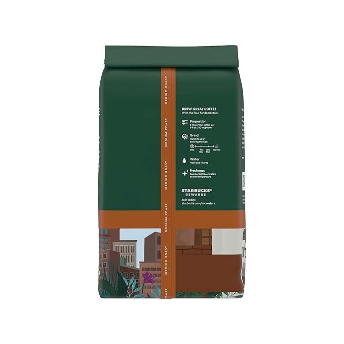 Starbucks Whole Bean Coffee, Medium Roast Coffee, Pike Place Roast, 100% Arabica, 1 bag (18 oz)