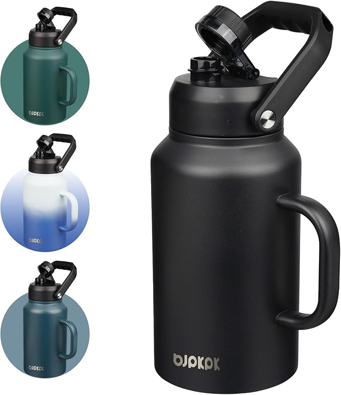 BJPKPK 64oz Insulated Water Bottle, Stainless Steel Vacuum Jug with Handle