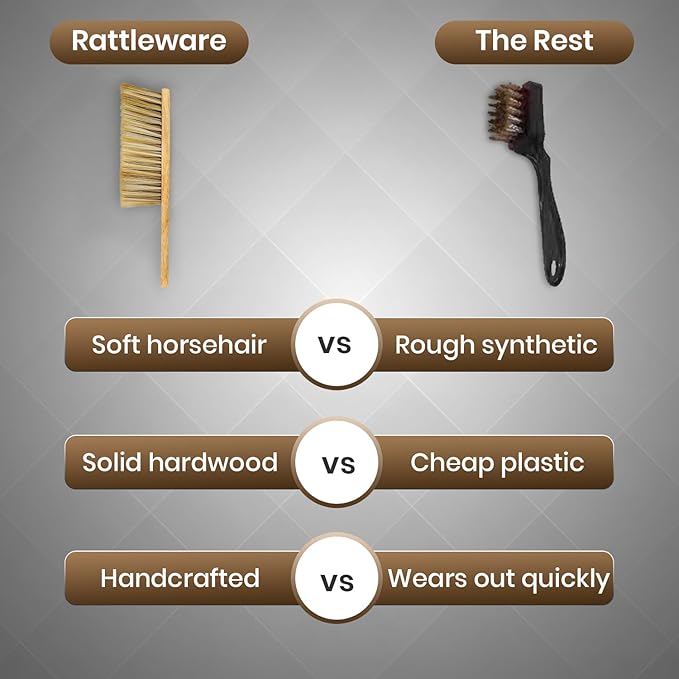 Rattleware 11-in Counter Brush Wood Handle Horsehair Bristle Cleaning Brush