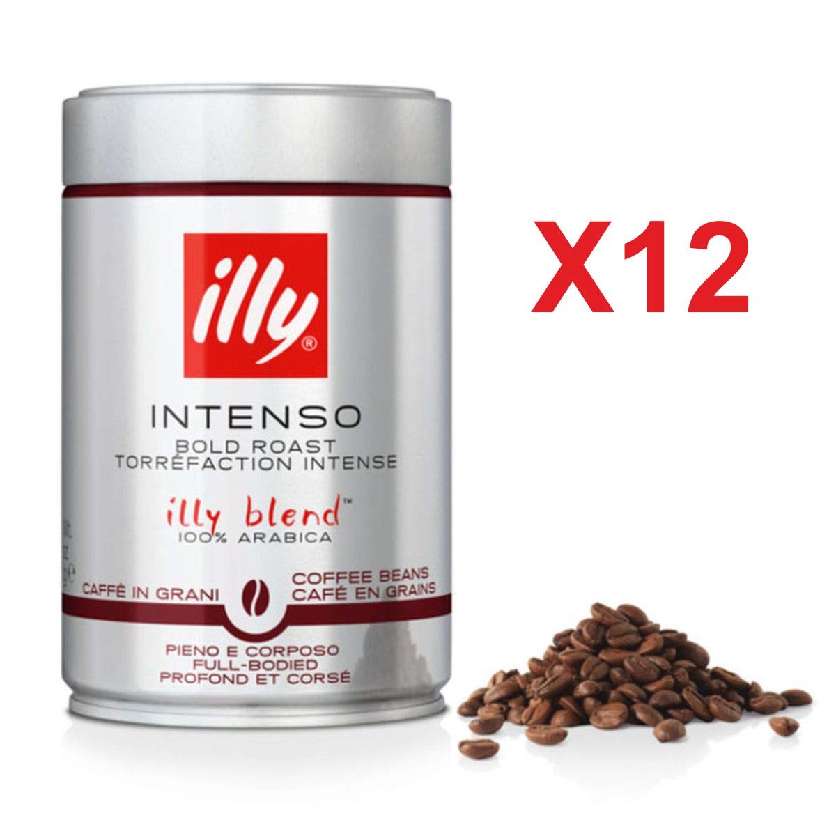 illy Whole Bean Coffee, Intenso Bold Roast, 8.8oz, 12 Pack