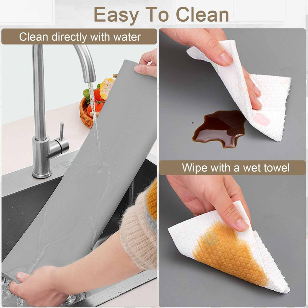 49.2"x15.7"(125cmx40cm) Large Silicone Mats for Kitchen Counter, Non-Slip Placemats, Heat Resistant Countertop Protector, Waterproof Craft Mat, Semitransparent