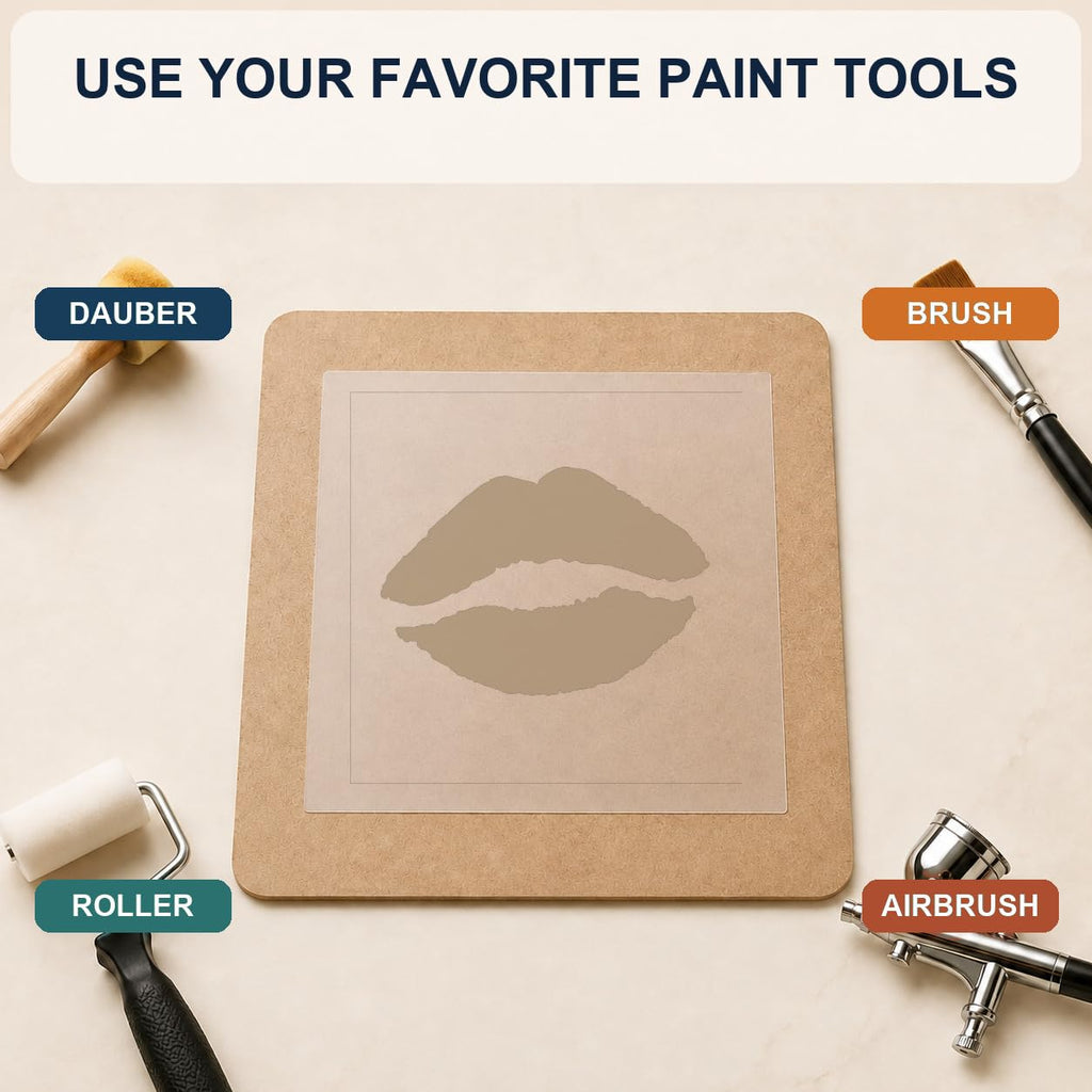 MAGJUCHE Lip Stencil 12 Inches, Reusable Kiss Stencil for Painting DIY Crafts Decor