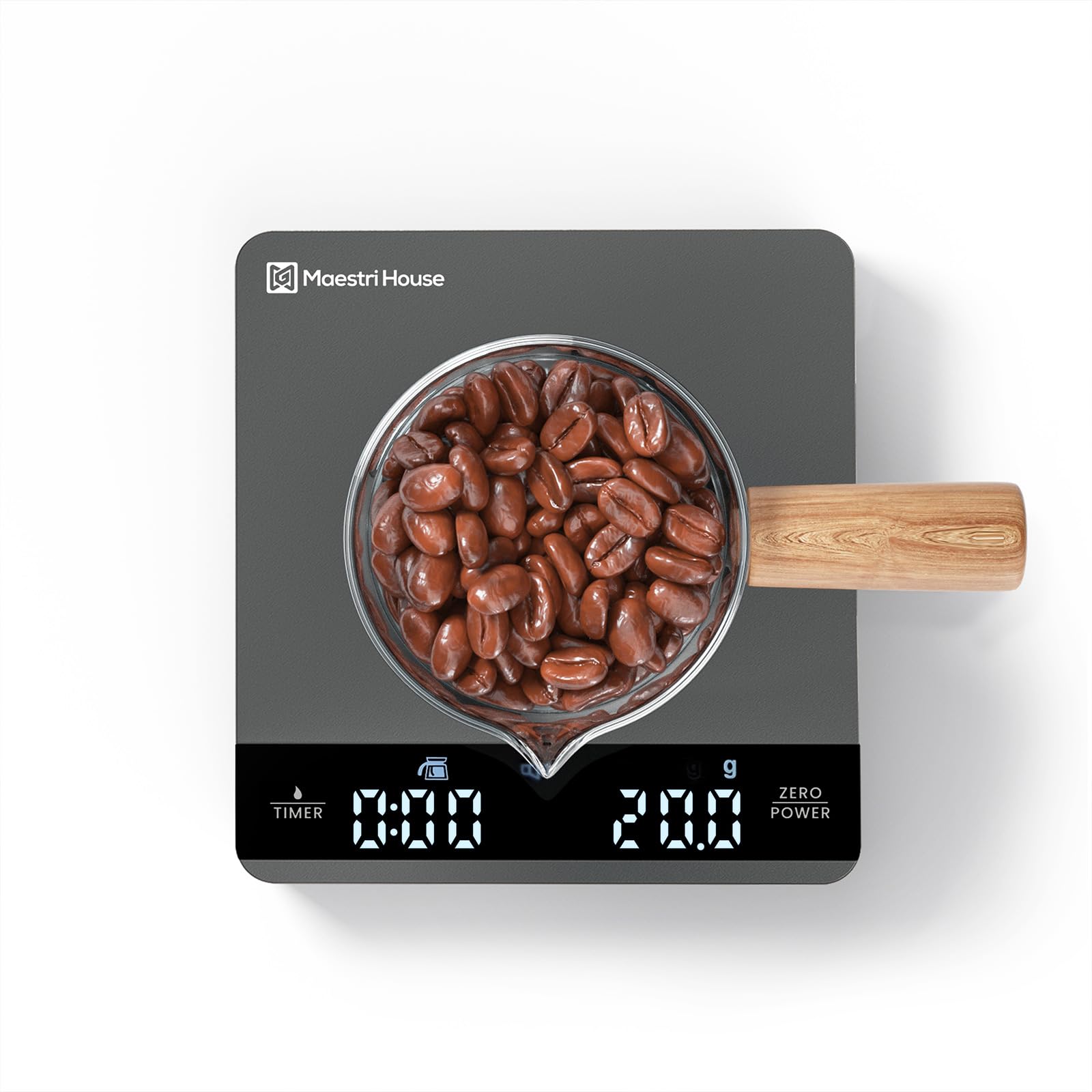 Maestri House S1 Metal Mini Espresso Coffee Scale with Timer, 2kg/0.1g