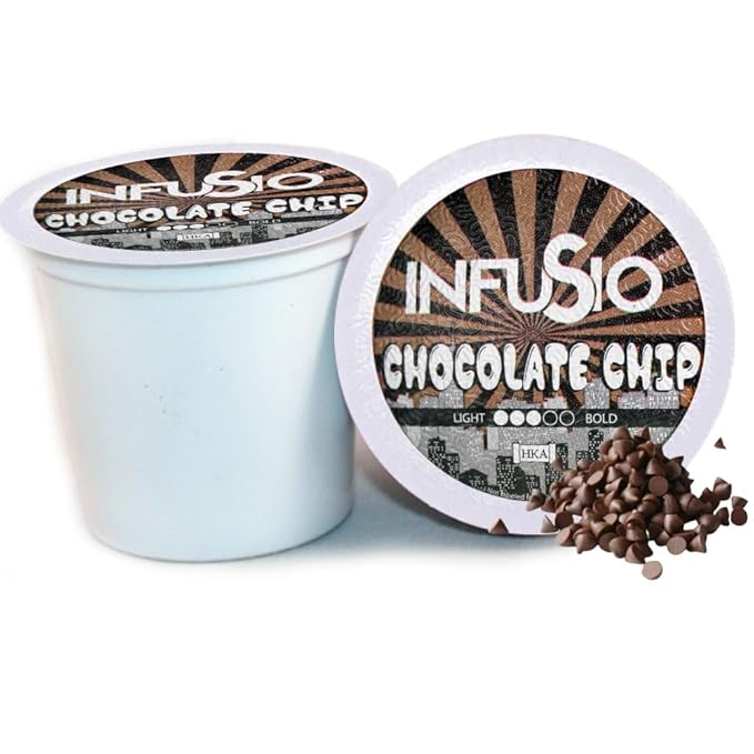 InfuSio Flavored Coffee Pods Variety Pack – 48 Count, 12 Gourmet Medium Roast Dessert-Inspired Blends like Bananas Foster & Crème Brûlée, Compatible with Keurig K-Cup 2.0 Brewers