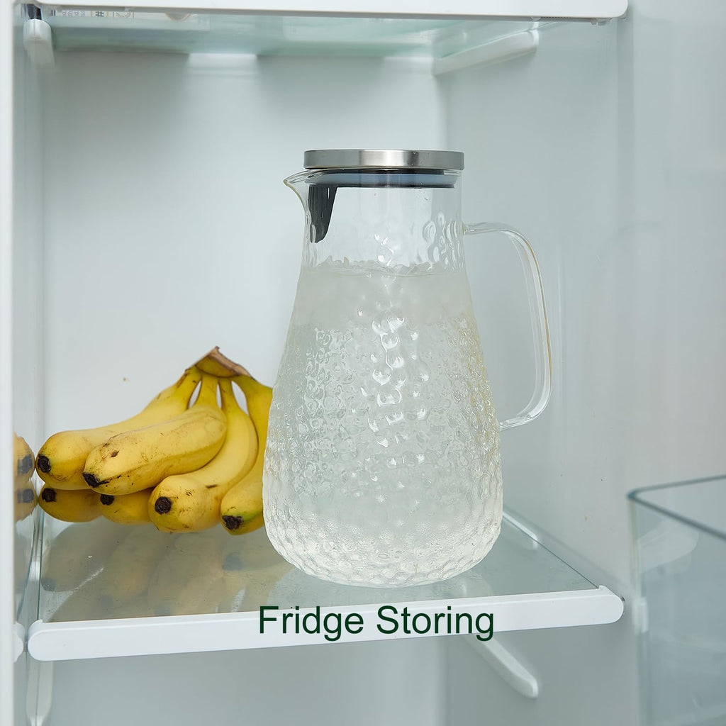 Karafu 78 Oz Glass Pitcher with Handle and Lid, Iced Tea Water Carafe