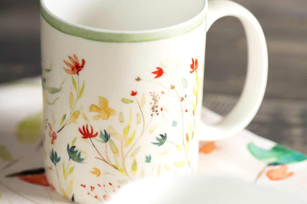 Maison d' Hermine Coffee Mug with Handles Tea Cups (12 Ounce, Pack of 1)