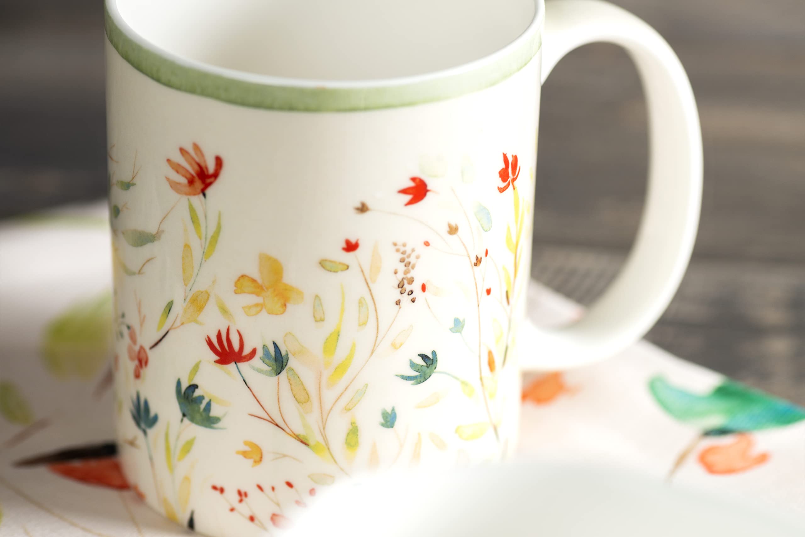 Maison d' Hermine Coffee Mug with Handles Tea Cups (12 Ounce, Pack of 1)