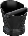 Espresso Knock Box, Coffee Knock Box with Durable Knock Bar and Non-Slip Base, Knock Box for Machine Accessories (Black Stripe)