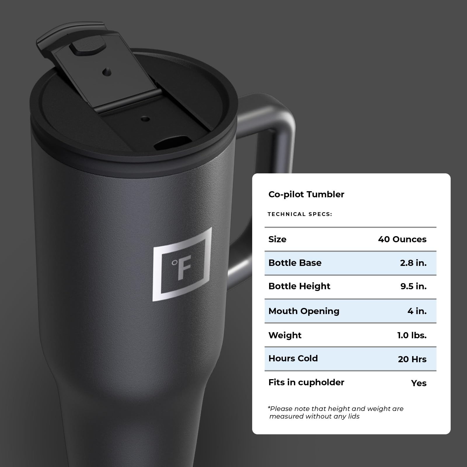 IRON °FLASK 40 oz Co-Pilot Insulated Travel Mug