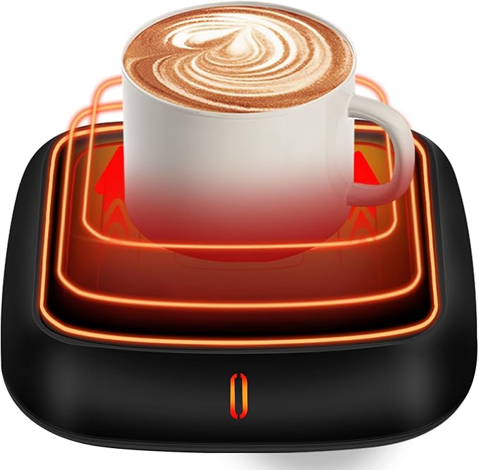 PUSEE Large Candle Warmer Plate with 6H Auto Shut Off, Coffee Mug Warmer with 3 Temp Settings,Wax Candle Warmer Safely Releases Scents Without a Flame,Tea Cup Warmer for Desk in Your Home & Office