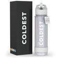 Coldest Insulated Water Bottle with Straw Lid - Stainless Steel Metal Insulated Bottle for Men & Women (Supernova Silver Glitter, 24 oz)
