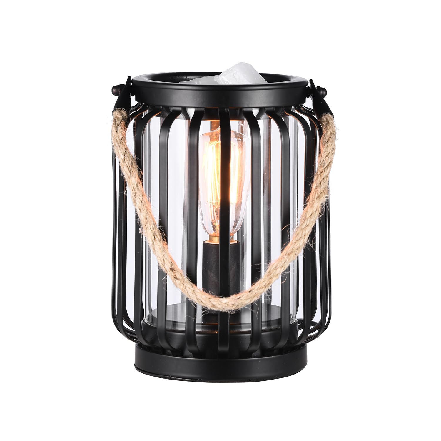 ORJG Electric Wax Warmer,Metal Wax Warmer,Rustic Candle Wax Burner for Aromatherapy Wax, Oil Burner,Fragrance,Home Decoration, Gifts (Lanterns), Black, HLBULB-002