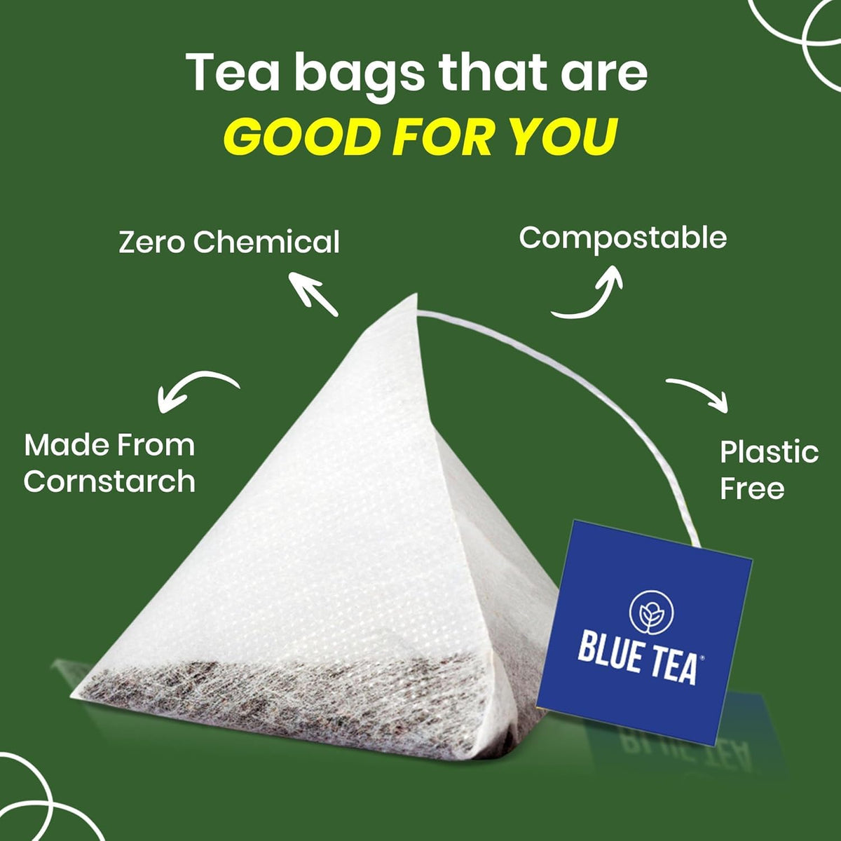 BLUE TEA Mullein Plant-Based Tea Bags, 50 Count – All Natural Mullein Leaf | Herbal Tea for Respiratory Support & Detox | Caffeine-Free, Non-Bitter | Plant-Based Pyramid Tea Bags | No Additives, Premium Ziplock Pack | Straight from the Himalayas