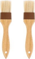 2Pcs Basting Brushes, Pastry Brush for Cooking and Baking, Natural Boar Bristle Food Brushes for Oil and Sauce, Butter & Egg Wash Brush Kitchen Gadgets with Beech Hardwood Handles
