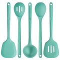 U-Taste Silicone Kitchen Cooking Utensil Set of 5, 13.6" Long, Aqua Sky